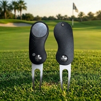 Outil de réparation de divots de golf magnétique en aluminium personnalisable avec marqueur de balle, fourche multifonction pour cadeaux de golfeur