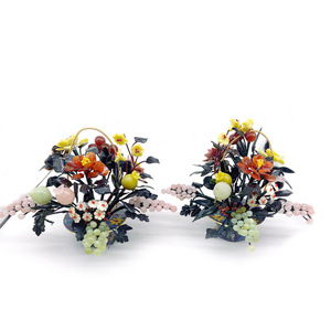 ระดับไฮเอนด์ Cloisonne หม้อ<span class=keywords><strong>หยก</strong></span>แกะสลักอัญมณีโรสควอตซ์พีชองุ่นบอนไซ<span class=keywords><strong>ต้น</strong></span>ไม้ - Product Image 6