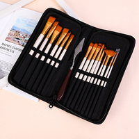 Lot de 15 pinceaux en nylon pour cheveux, ensemble de sacs en toile, brosse personnalisée avec grattoir et éponge