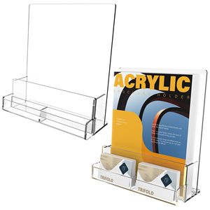Tùy chỉnh Acrylic <span class=keywords><strong>Brochure</strong></span> chủ 8.5x11 <span class=keywords><strong>Brochure</strong></span> hiển thị đứng với chia có thể tháo rời cho chủ thẻ kinh doanh - Product Image 1