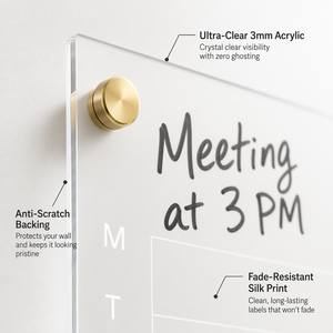 <span class=keywords><strong>Calendrier</strong></span> magnétique transparent en acrylique pour réfrigérateur, planificateur hebdomadaire et mensuel, tableau effaçable à sec avec 4 marqueurs pour l'organisation du réfrigérateur - Product Image 2