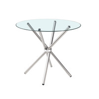 Table et chaise de restaurant de restauration rapide en verre transparent rond en métal de haute qualité chaise de salle à manger ronde pour la maison