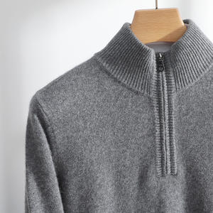 Qiaoyatou เสื้อคาร์ดิแกนผู้ชาย, เสื้อกันหนาวหนามีซิปคอเสื้อกึ่งสูงเสื้อโค้ทแคชเมียร์สงคราม100ฤดูใบไม้ร่วงและฤดูหนาว - Product Image 5