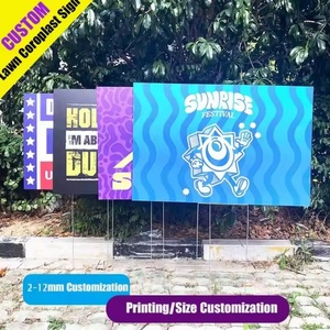 Panneau publicitaire extérieur personnalisé résistant aux intempéries, panneau de jardin en plastique ondulé imprimé sur mesure - Product Image 2