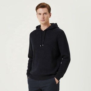 Pull à capuche de haute qualité personnalisé directement d'usine Sweat en tricot uni Pull pour hommes Classique Simple - Product Image 1