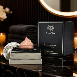 Máscara Facial de Carvão Fermentado e Seda com Efeito Blur Instantâneo para Disfarçar Rugas, Preenchimento Rápido de Linhas, Firmadora, Suavizante e Corretiva - Product Image 1