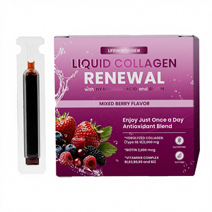Lifeworth <strong>Collagen</strong> Peptides <strong>Liquid</strong> <strong>Collagen</strong> Shots <strong>Supplements</strong> for Adult Women's Skin Brightening Hair &amp; Nail Wellness Beauty - Product Image 1