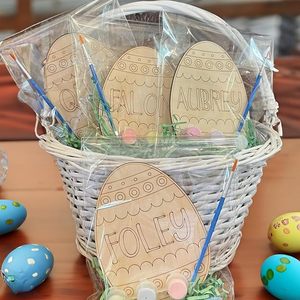 PAFU Kit de decoración de huevos de Pascua DIY Juego de pintura de huevos de <span class=keywords><strong>madera</strong></span> personalizado para manualidades de Pascua, decoración de vacaciones y regalo para niños - Product Image 2