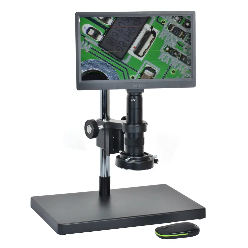11 inç Tablet mikroskop kamera 5MP USB monitör mikroskop kamera kiti Zoom yakınlaştırma c-mount Lens 144 LED halka ışık