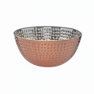 Bol à salade de fruits en métal d'approvisionnement d'usine Design unique Table de dîner bol martelé décoratif bol de service de céréales de riz - Product Image 1
