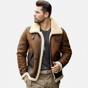 Veste en fourrure pour homme Bomber Original en cuir Veste d'hiver en cuir véritable et en coquille personnalisée pour homme - Product Image 1
