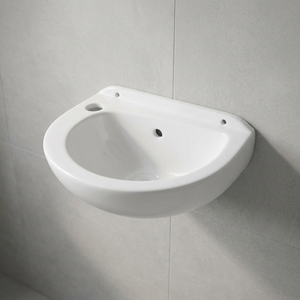 New round white wash basin luxury bathroom sink oval-shaped standing column simple style ceramic stone wash basin mould - Product Image 3
