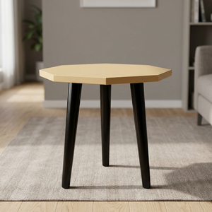 Modern Durable Handmade Wooden End <b>Table</b> Octagonal Tabletop Natural Solid Wood <b>Legs</b> Minimalist <b>Coffee</b> <b>Table</b> <b>for</b> Home Office - Product Image 6