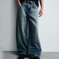Pantalon baggy en denim 100% coton 14 oz pour homme, sur mesure, vente en gros OEM, streetwear, jean à jambes larges pour homme, taille oversize