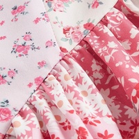 Robe mini trapèze froncée à bretelles nouées et volants, imprimé numérique, 100 % coton écologique, élégante et naturelle, pour femme, collection été