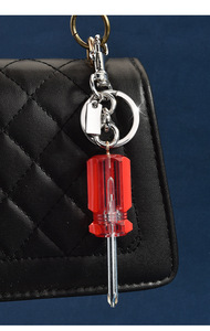 Mini tournevis porte-clés mignon en forme d'outil, breloque de sac pour hommes et femmes, porte-clés créatif pour clés de voiture et décoration de sac à dos - Product Image 2