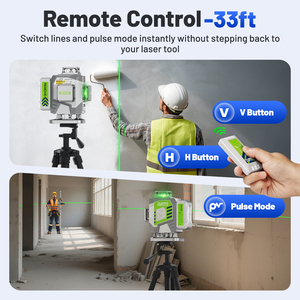 Nivel Láser <span class=keywords><strong>Huepar</strong></span> Pro ZK04CG-LR300 4D de 16 Líneas Verdes, Autonivelante, con Control Remoto y Receptor, Accesorios Incluidos - Product Image 4