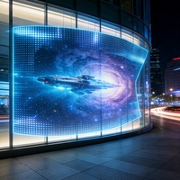 Écran LED invisible P8 en verre, autocollant ultra-fin, mur d'affichage transparent, haute luminosité, CMS, garantie 2 ans, télécommande