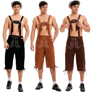 Nuevo Disfraz de Halloween para Hombre de <span class=keywords><strong>Lederhosen</strong></span> de Oktoberfest Pantalón con Tirantes Bávaro de Múnich para Actuación Escénica Overol de Carnaval - Product Image 1