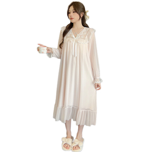 W225 # cuello en V encaje otoño camisón malla manga larga <span class=keywords><strong>con</strong></span> almohadilla en el pecho - Product Image 5