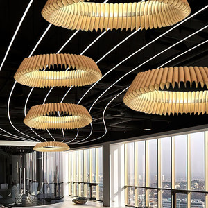 Lustre ovale à six têtes, lampe LED à économie d'énergie pour éclairage domestique - Product Image 2