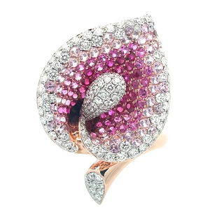 Bijoux en pierres précieuses en livraison directe mondiale, or 18 carats, diamant d'Afrique du Sud, bague en saphir rose naturel pour femmes - Product Image 1