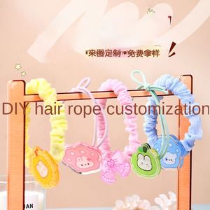 Acrylic Photo Hair <b>Ring</b> Custom Cartoon Characters Animation Peripheral Hair Rope <b>Key</b> Chain Cute Rubber Band Creative Head Rope - Product Image 2