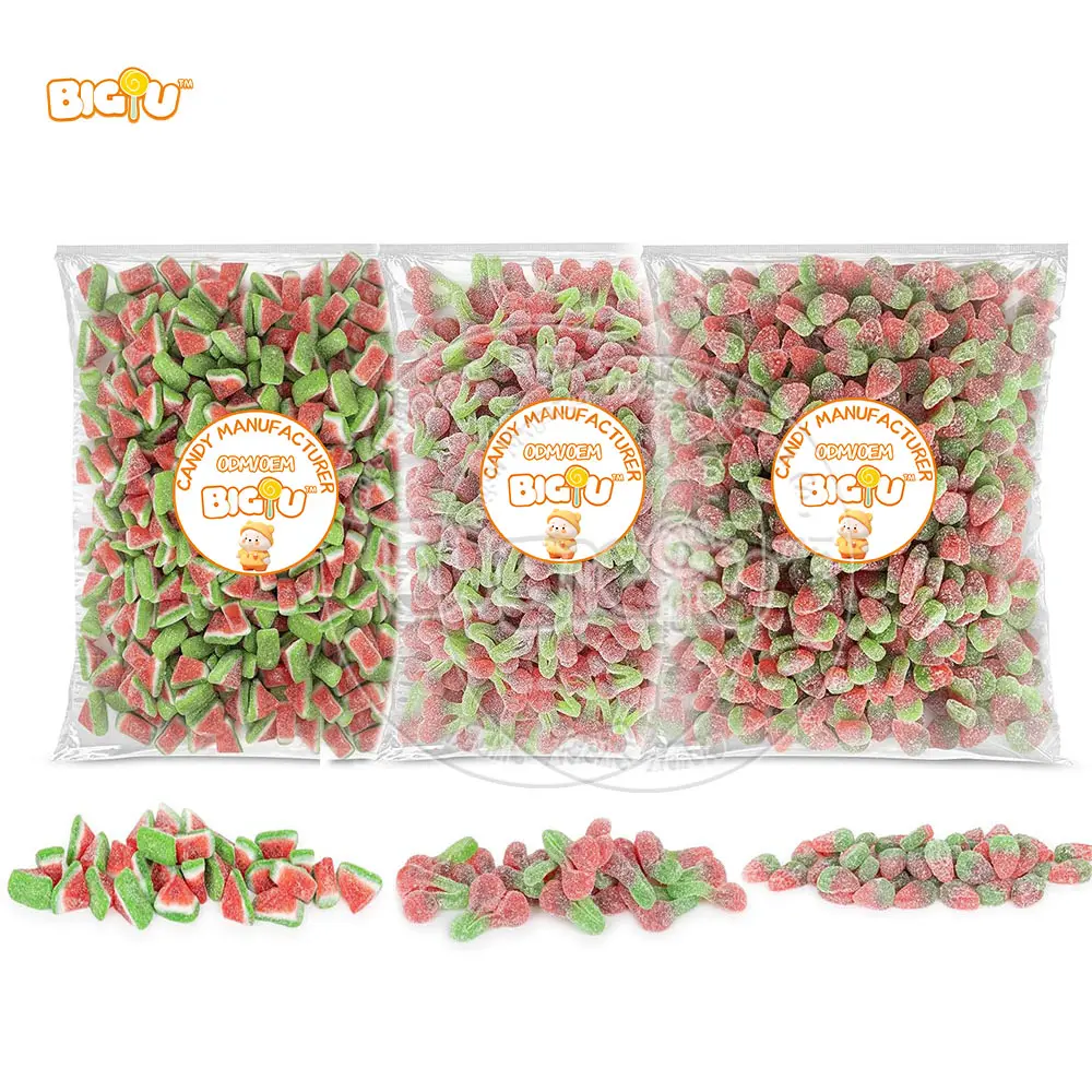 OEM/ODM Wholesale colored fruit flavor bulk fruit shape halal jelly gummy sweets