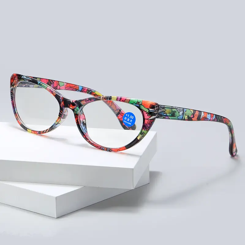 cat eye fashion colorful floral anti blue light women ladies 2023 2022 gafas lectura watching tv women colorful reading glasses