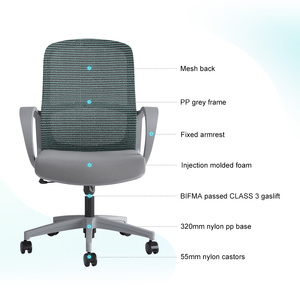 Milieu Du Dos Support Lombaire Fauteuil Visiteur Personnel De Travail Exécutif Ergonomique Chaise De Bureau - Product Image 4