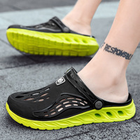 Sabots d'été pour hommes à bout fermé, antidérapants, à semelle épaisse, chaussures de plage d'extérieur, sandales de sport à enfiler, semelle intermédiaire en EVA, semelle extérieure en caoutchouc, maille