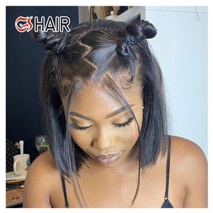 <span class=keywords><strong>Prix</strong></span> de gros <span class=keywords><strong>d</strong></span>'usine <span class=keywords><strong>couleur</strong></span> naturelle péruvienne cheveux courts Bob dentelle avant perruques pour les femmes noires vierge cheveux humains dentelle avant perruque - Product Image 1