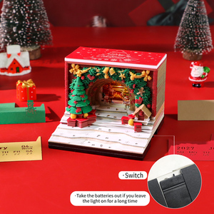 Bloc-notes 3D personnalisable gravé au laser, prêt à être expédié, idéal comme cadeau de Noël ou pour les fêtes - Product Image 4