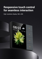 Écran Intelligent Mural Golden Security Zigbee 3.5 Pouces 2024 avec 4 Groupes de Scènes et 4 Variateurs d'Éclairage
