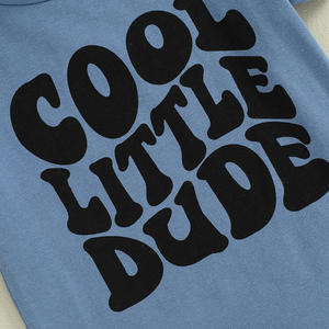 Enfant en bas âge bébé garçon vêtements d'é<span class=keywords><strong>t</strong></span>é ensemble lettre imprimer col rond manches courtes <span class=keywords><strong>T</strong></span>-Shirts taille élastique Shorts 2 pièces enfants tenues - Product Image 5