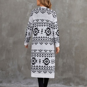 Nuevo Suéter Cárdigan de Jacquard para <span class=keywords><strong>Mujer</strong></span>, Otoño e Invierno, Abotonado, Holgado, Informal, de Punto, Largo - Product Image 5