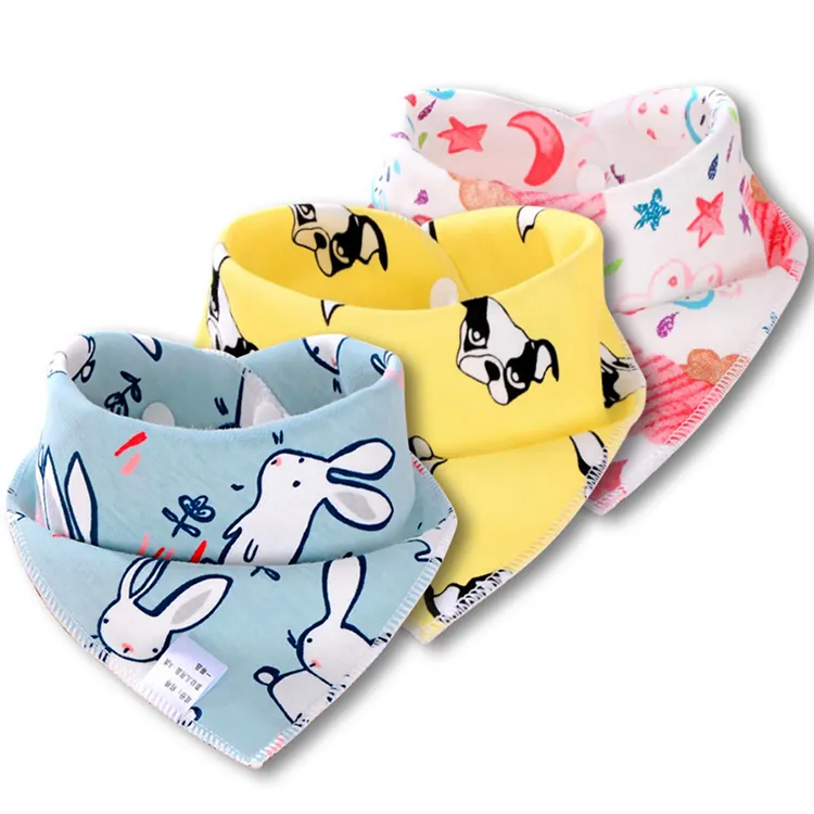 18 INS Style Baby Bibs Printing Triangle Cotton Cartoon Child Baberos Bandana Drool Bib Newborn Cloth Stuff Baby Bib