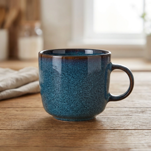 Taza de café de cerámica con esmalte reactivo al por mayor, con efecto de horno variado, <span class=keywords><strong>para</strong></span> desayuno, con logotipo personalizado - Product Image 1