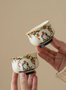 <span class=keywords><strong>Taza</strong></span> de Té de Cerámica Blanca Estilo Chino de Alta Calidad, <span class=keywords><strong>Taza</strong></span> Individual Vintage para Té - Product Image 3