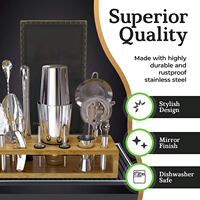Kit de barman pour la mixologie, ensemble de shakers à cocktails en acier inoxydable, ensemble d'outils de bar 14 pièces, ensemble pour la préparation de martinis et de cocktails sans alcool