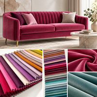 Tissu de velours uni teint, doux et moelleux, pour canapé, chaise, coussin et mobilier – Vente en gros