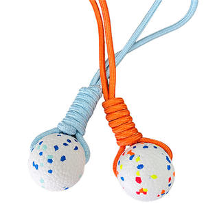 Mainan melatih anjing peliharaan plastik ramah lingkungan interaktif simpul tali ditarik tangan bola mengambang tahan gigitan bola ayunan anak-anak - Product Image 5