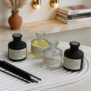 Luxury Monochrome Glass <b>Reed</b> <b>Diffuser</b> Set For Modern Home Decor Wholesale Private Label Premium Enjoy The Wonder Within Set - Product Image 4