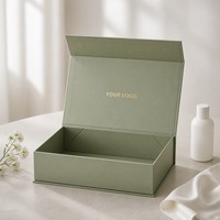 Caja de Regalo Verde Salvia, Impresión Personalizada, Cierre Magnético Rígido, Plegable, Estampado en Caliente, Venta al Por Mayor Directa de Fábrica, Embalaje Plano