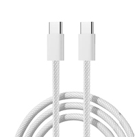Produit en stock Tressé 15 USB Type 1M 2M Charge rapide pour Samsung Android Câble C à C Câble TIPOC USB personnalisé avec boîtier de vente au détail
