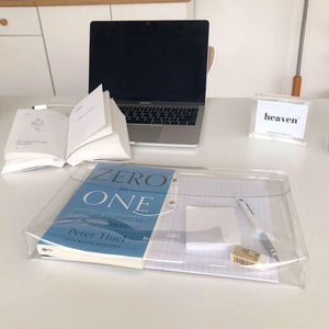 Korean transparent PVC <b>storage</b> bag, Instagram-style cosmetic bag, document bag, A4 rope-wrapped <b>storage</b> bag, document bag - Product Image 1