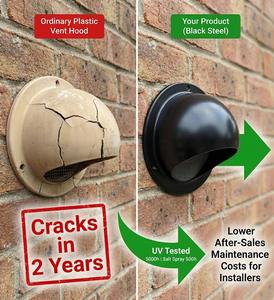 כיסוי פתח אוורור גג כבד ועמיד מדגם YOD, רשת נירוסטה 304, עיצוב מודרני, דירוג IP54, אחריות לשלוש שנים, מתאים למערכות מיזוג אוויר בבתי מלון ואמבטיות. - Product Image 2