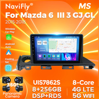 NaviFly Layar Video Qled Androidcar Terbaru untuk Mazda 6 III 3 GJ GL 2015-2018 dengan Chip BT5.0 Auto Android