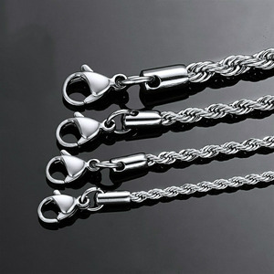سلسلة عنق أنيقة من الفولاذ المقاوم للصدأ مقاومة للماء بعرض 3/4/5/6 مم للرجال والنساء لصنع المجوهرات - Product Image 3