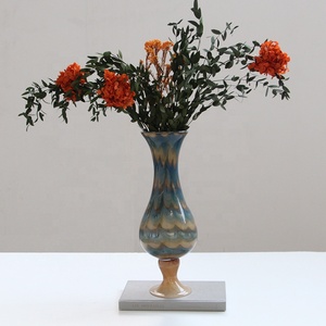 <span class=keywords><strong>Vaso</strong></span> Artistico Artigianale in Vetro Sodico-Calcico con Base a Piede Unita a Caldo, Motivo a Spirale Fluida, Curva a S, Lusso per Hotel, Arredamento Casa, Matrimoni - Product Image 2